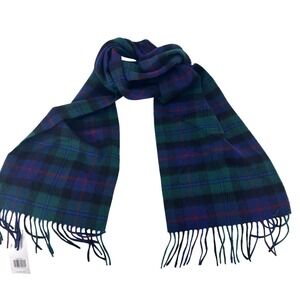 NWT James Pringle Weavers Campbell of Cawdor Tartan Plaid Scarf 100% Wool Fringe